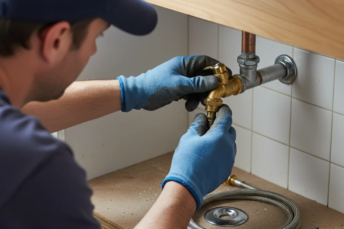 Shutoff valve and fitting work during Emergency Plumbing in Newcastle